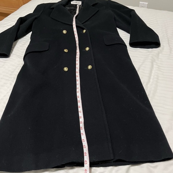 Vintage Union Made JH Collectibles Wool Long Trench Coat Black sz Medium / Large - Picture 12 of 14